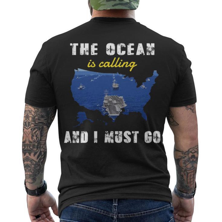 The Ocean Is Calling Men's Crewneck Short Sleeve Back Print T-shirt