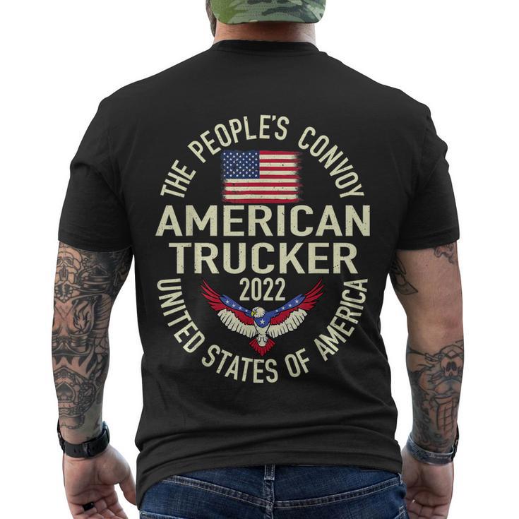 The Peoples Convoy 2022 America Truckers Freedom Convoy Usa Men's Crewneck Short Sleeve Back Print T-shirt