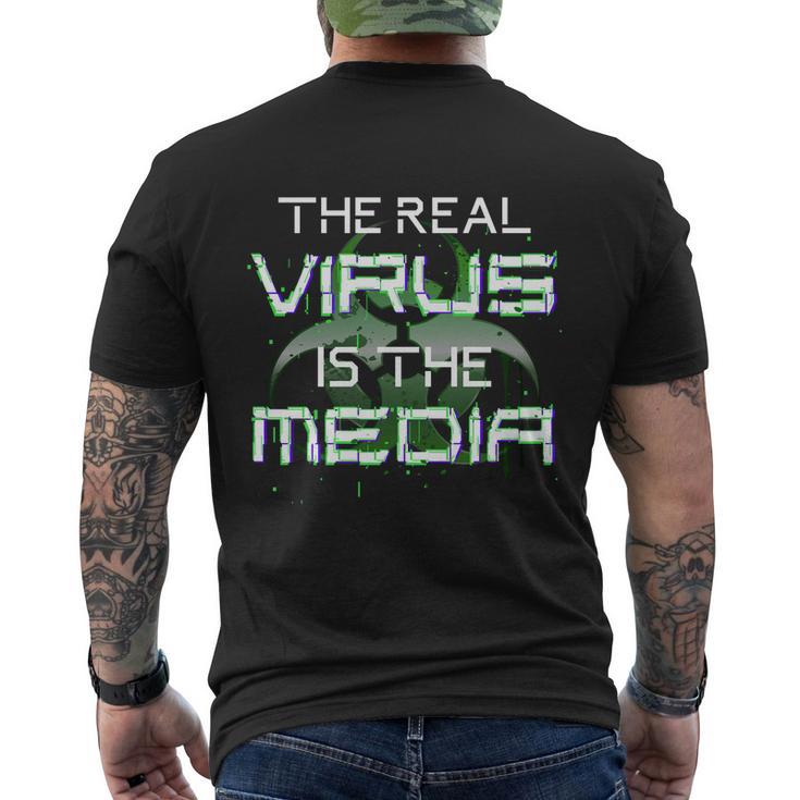 The Real Virus Is The Media Men's Crewneck Short Sleeve Back Print T-shirt