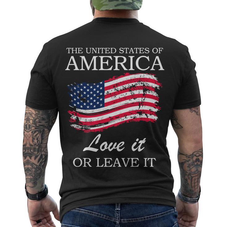 The Usa Love It Or Leave It Men's Crewneck Short Sleeve Back Print T-shirt