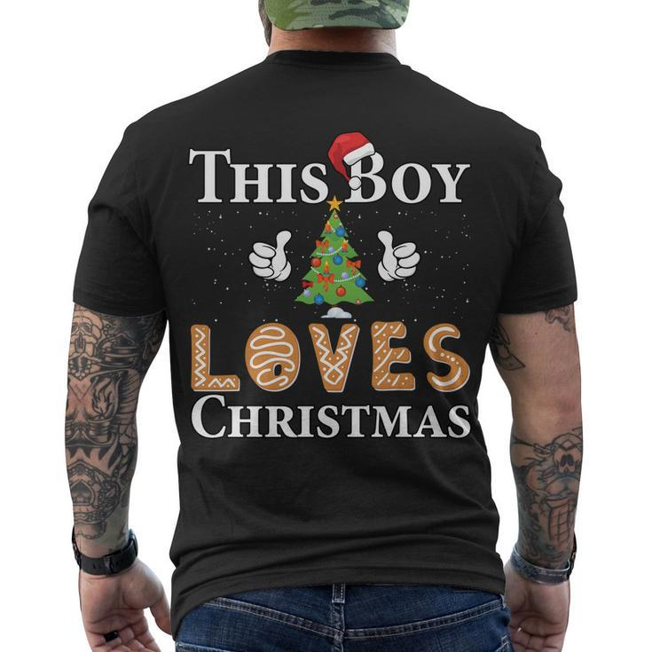 This Boy Loves Christmas Tshirt Men's Crewneck Short Sleeve Back Print T-shirt