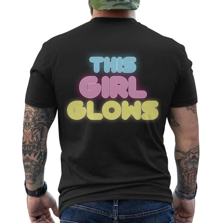 This Girl Glows Retro Neon Party Tshirt Men's Crewneck Short Sleeve Back Print T-shirt