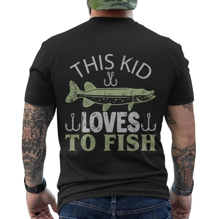 This Kid Loves To Fish Men's Crewneck Short Sleeve Back Print T-shirt