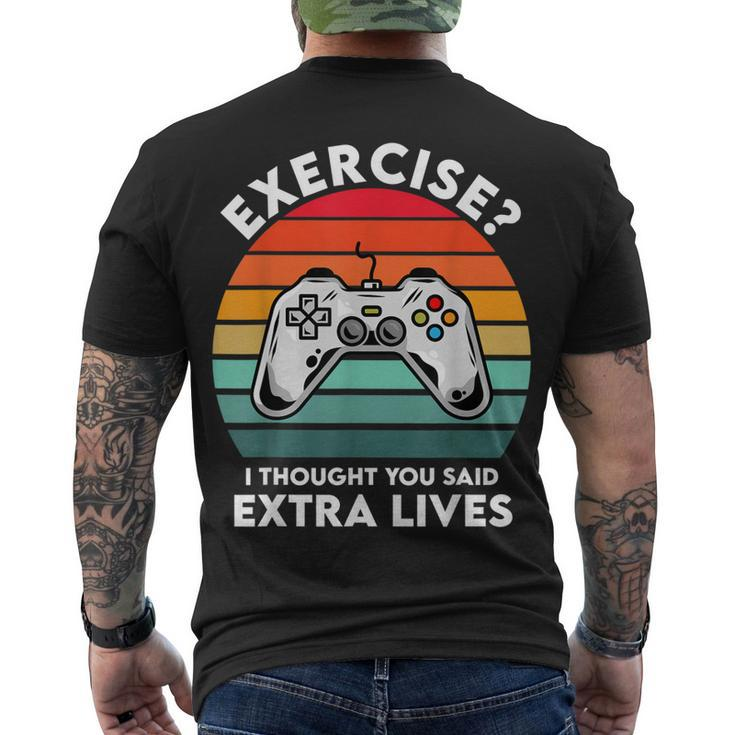 I Thought You Said Extra Lives Video Game Vintage Men's T-shirt Back Print