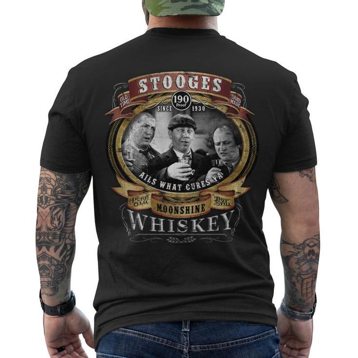 Three Stooges Moonshine Whiskey Tshirt Men's Crewneck Short Sleeve Back Print T-shirt