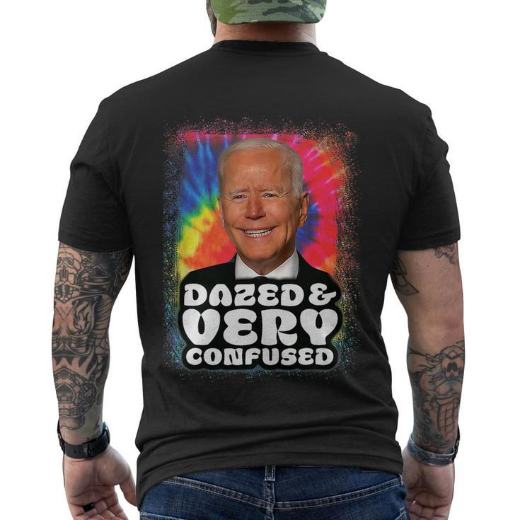 Tie Dye Biden Dazed And Very Confused Funny Tshirt Men's Crewneck Short Sleeve Back Print T-shirt