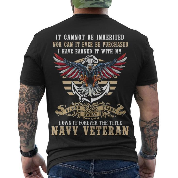 Title Navy Veteran Men's Crewneck Short Sleeve Back Print T-shirt