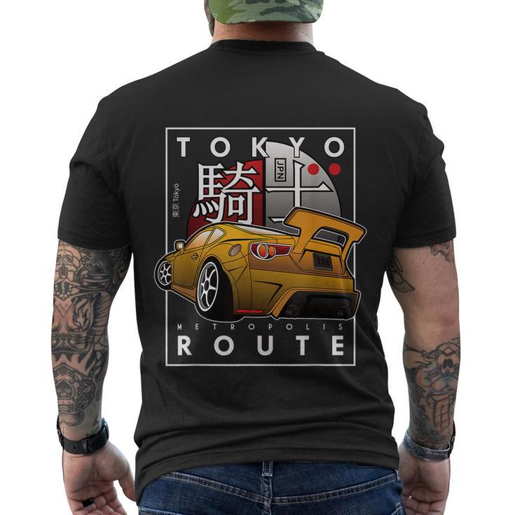 Tokyo Route Drag Racing Japanese Import Car Car Guy Men's T-shirt Back Print