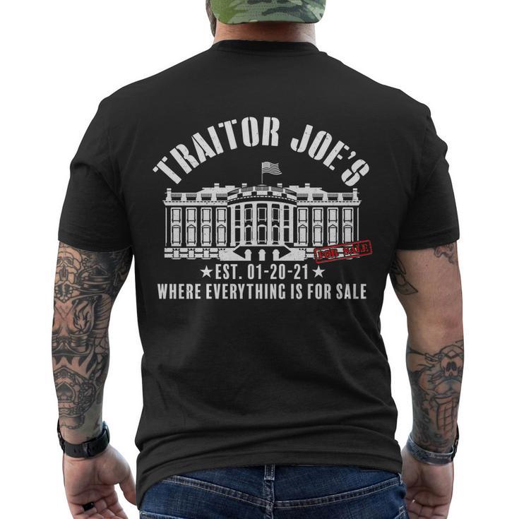 Traitor Joes Where Everything Is For Sale Pro Republican Men's Crewneck Short Sleeve Back Print T-shirt