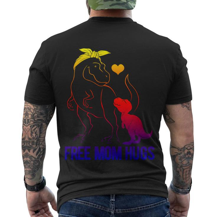 Trans Free Mom Hugs Dinosaur Rex Mama Transgender Pride Meaningful Gift Men's Crewneck Short Sleeve Back Print T-shirt