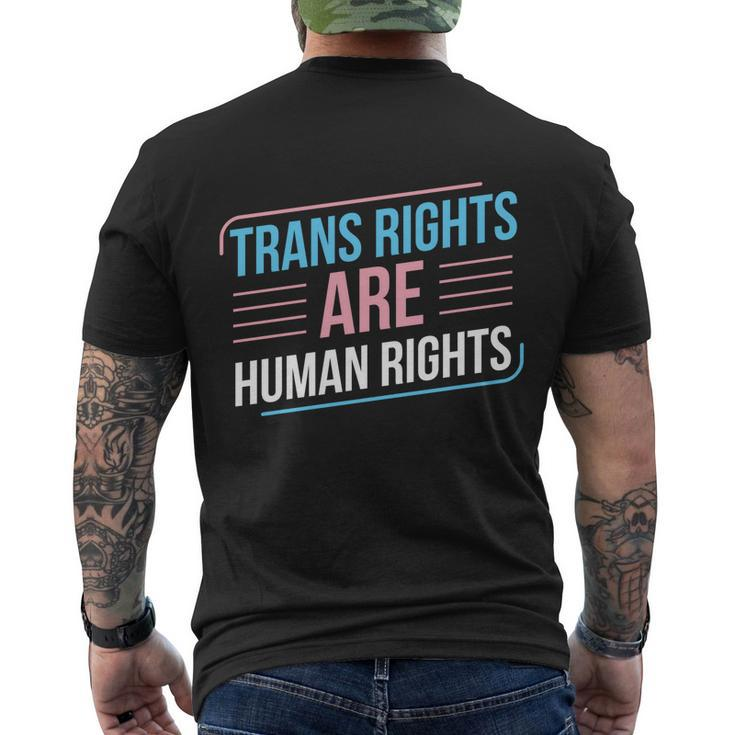 Trans Rights Are Human Rights Trans Pride Transgender Lgbt Gift Men's Crewneck Short Sleeve Back Print T-shirt