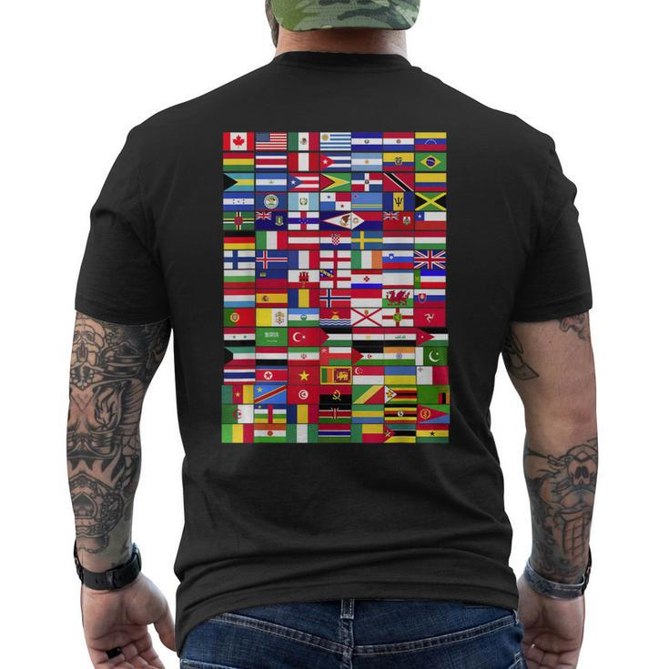 Traveling International Countries Flags World Flags Men's T-shirt Back Print