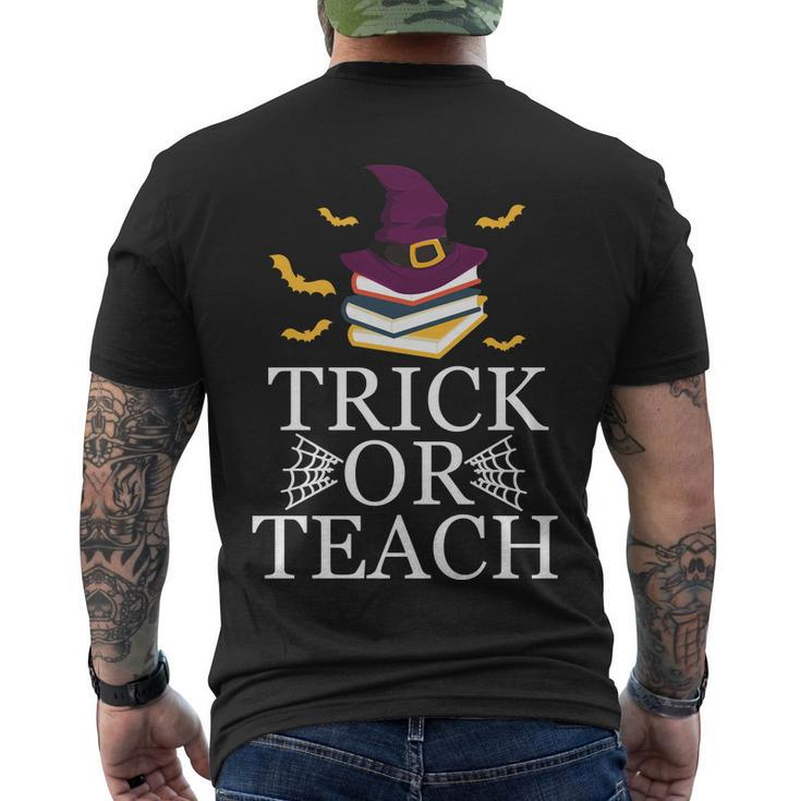 Trick Or Teach Halloween Men's Crewneck Short Sleeve Back Print T-shirt
