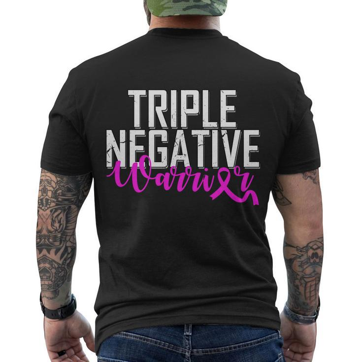 Triple Negative Breast Cancer Warrior Men's Crewneck Short Sleeve Back Print T-shirt