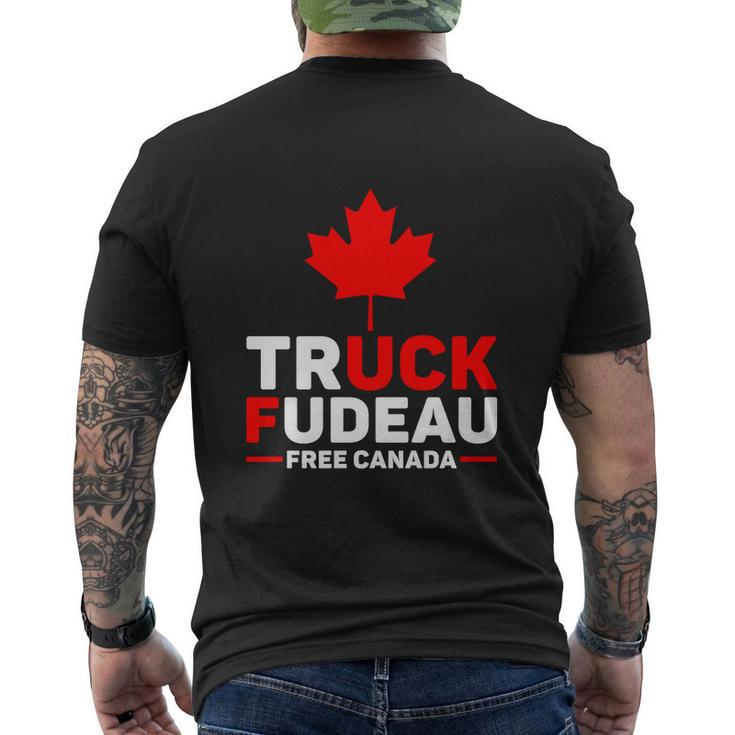 Truck Fudeau Anti Trudeau Truck Off Trudeau Anti Trudeau Free Canada Trucker Her Men's Crewneck Short Sleeve Back Print T-shirt