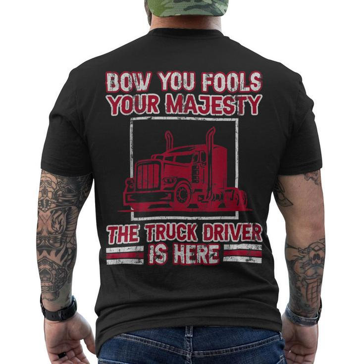 Trucker Trucker 18 Wheeler Freighter Truck Driver V2 Men's T-shirt Back Print