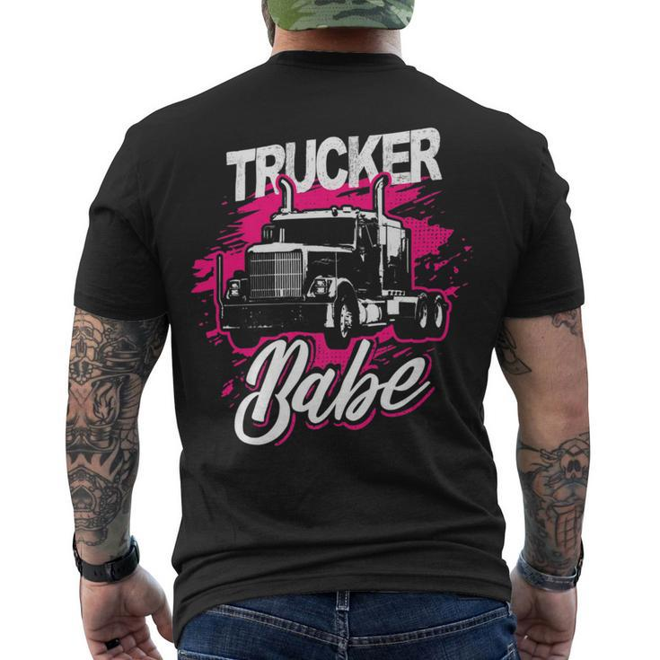 Trucker Trucker Babe Female Truck Driver Woman Trucker Men's T-shirt Back Print