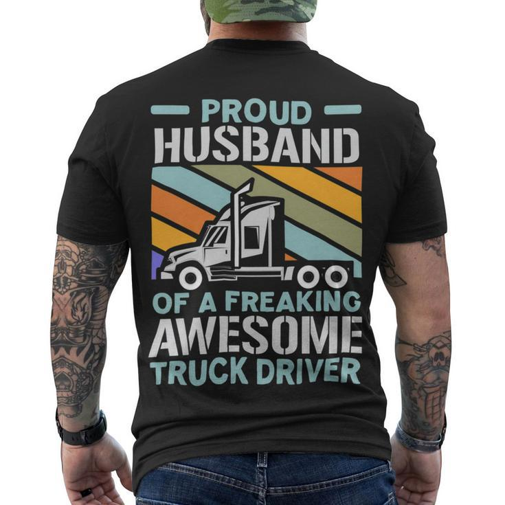 Trucker Trucker Husband Truck Driver Trucker Vehicle Transport Men's T-shirt Back Print
