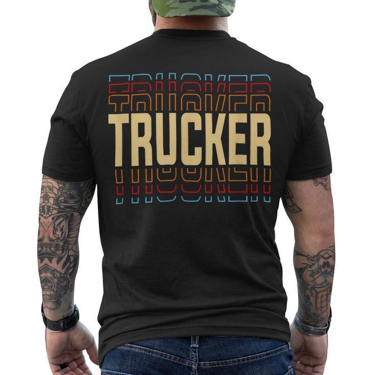 Trucker Trucker Job Title Vintage Men's T-shirt Back Print