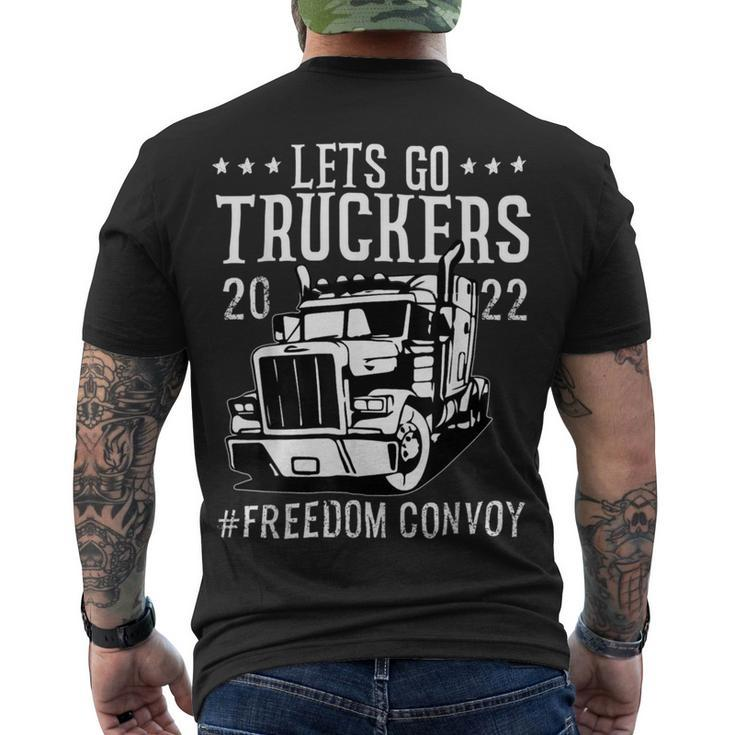 Trucker Trucker Support Lets Go Truckers Freedom Convoy Men's T-shirt Back Print