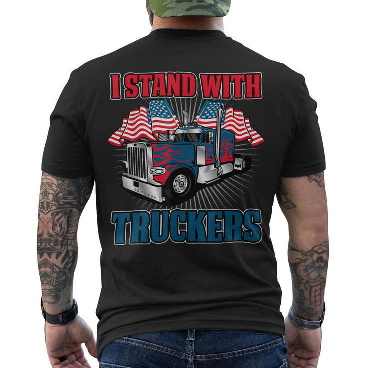 Trucker Trucker Support I Stand With Truckers Freedom Convoy V3 Men's T-shirt Back Print