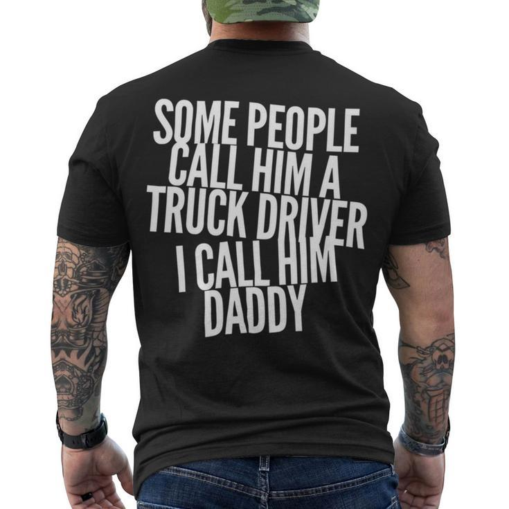 Trucker Truck Driver Trucker Dad Fathers Day Dads Trucking Drivers Men's T-shirt Back Print