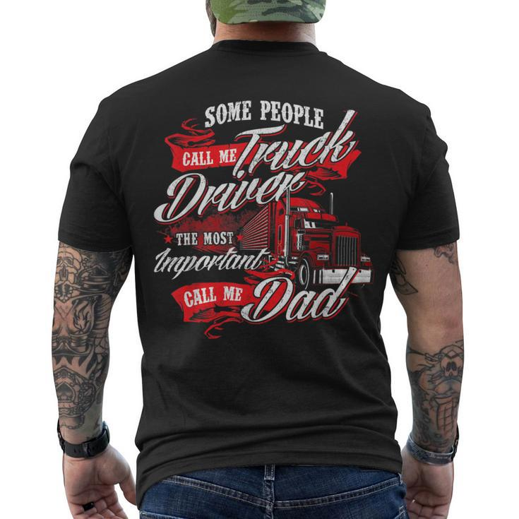 Trucker Truck Driver Dad Trucker Trucking Semi Truck Driver Men's T-shirt Back Print