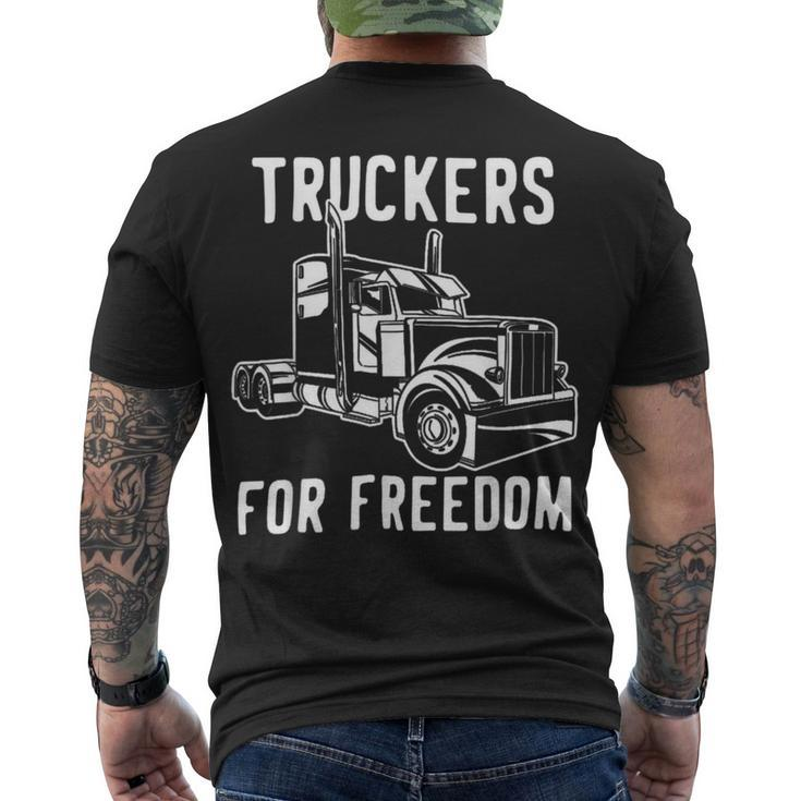 Trucker Truckers For Freedom Convoy 2022 Canada Usa Thank You Men's T-shirt Back Print