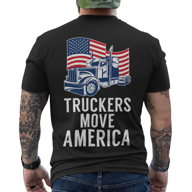 Trucker Truckers Move America American Trucker Truck Driver Men's T-shirt Back Print