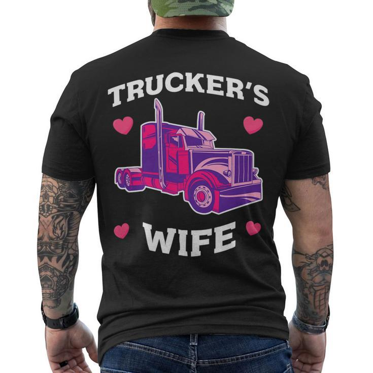 Trucker Truckers Wife Pink Truck Truck Driver Trucker Men's T-shirt Back Print