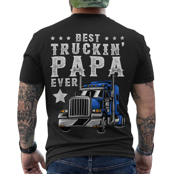 Trucker Trucking Papa Shirt Fathers Day Trucker Apparel Truck Driver Men's T-shirt Back Print