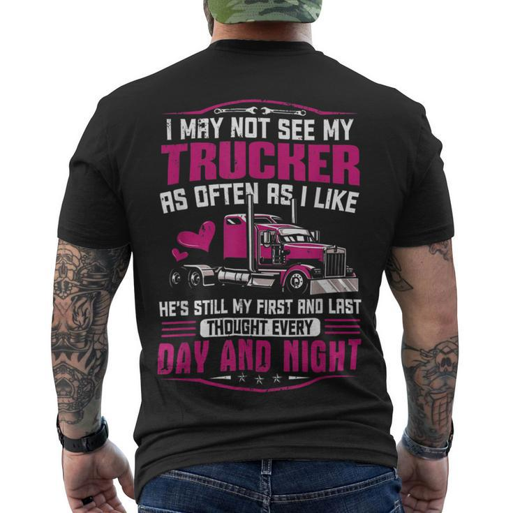 Trucker Trucker Wife Trucker Girlfriend Trucking V2 Men's T-shirt Back Print