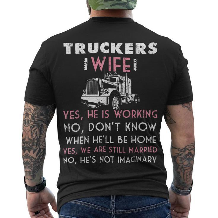 Trucker Trucker Wife Shirt Not Imaginary Truckers Wife T Shirts Men's T-shirt Back Print