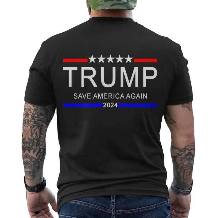 Trump 2024 Save America Tshirt Men's Crewneck Short Sleeve Back Print T-shirt