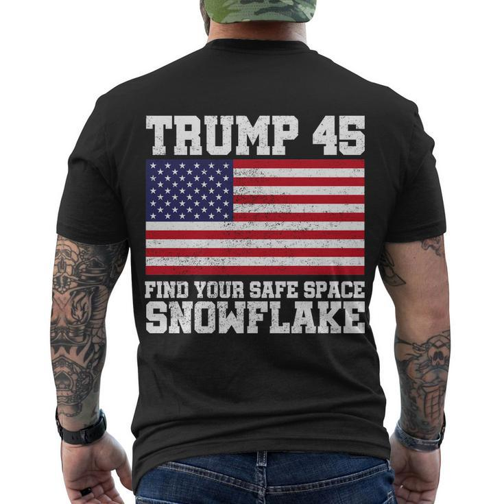 Trump 45 Find Your Safe Place Snowflake Tshirt Men's Crewneck Short Sleeve Back Print T-shirt