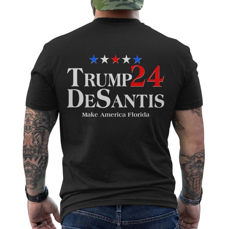 Trump Desantis 2024 Make America Florida Election Logo Tshirt Men's Crewneck Short Sleeve Back Print T-shirt