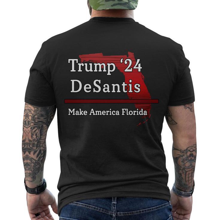 Trump Desantis 2024 Make America Florida State Tshirt Men's Crewneck Short Sleeve Back Print T-shirt