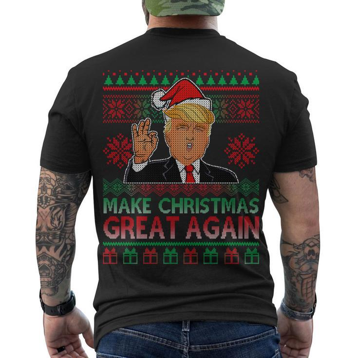 Trump Make Christmas Great Again Ugly V2 Men's Crewneck Short Sleeve Back Print T-shirt