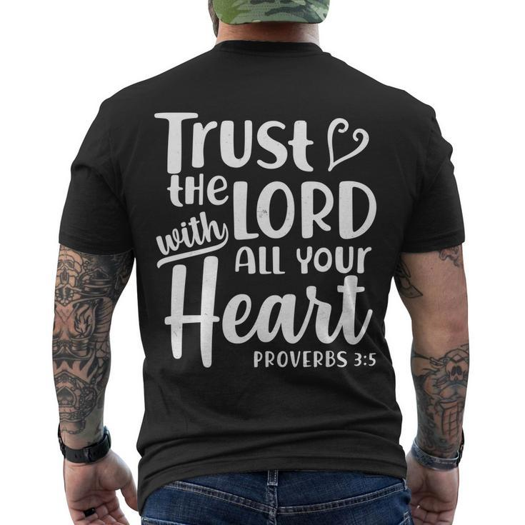 Trust The Lord With All Your Heart Proverbs  Men's Crewneck Short Sleeve Back Print T-shirt
