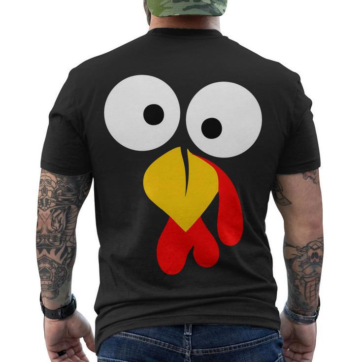 Turkey Face Funny Thanksgiving Day Tshirt Men's Crewneck Short Sleeve Back Print T-shirt