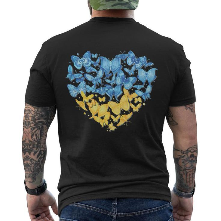Ukrainian Butterfly Mashup Ukraine Flag Men's Crewneck Short Sleeve Back Print T-shirt