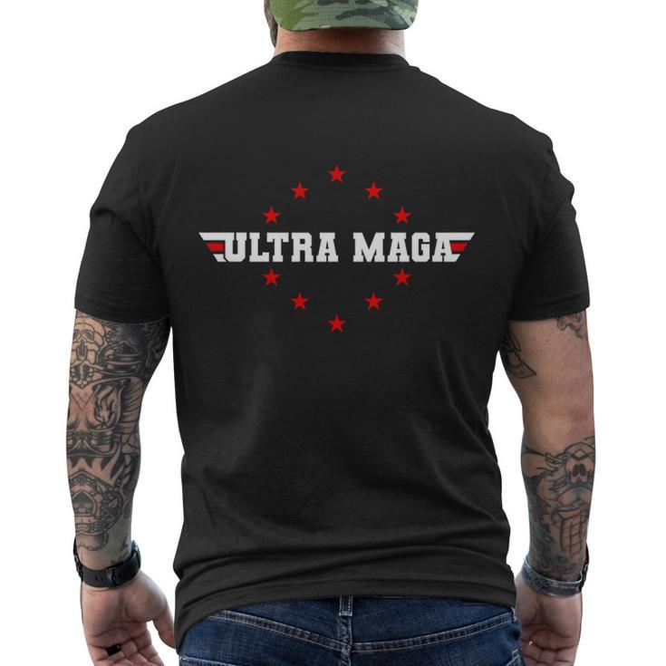Ultra Maga Anti Biden Parody Trump  Men's Crewneck Short Sleeve Back Print T-shirt