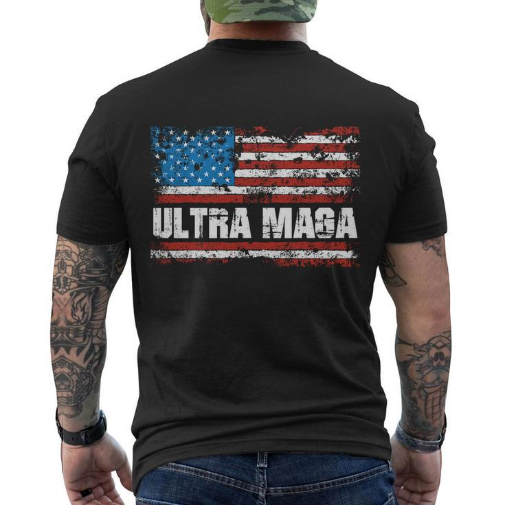 Ultra Maga Distressed United States Of America Usa Flag Tshirt Men's Crewneck Short Sleeve Back Print T-shirt