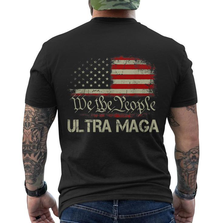 Ultra Maga Shirt Funny Anti Biden Us Flag Pro Trump Trendy Tshirt Men's Crewneck Short Sleeve Back Print T-shirt