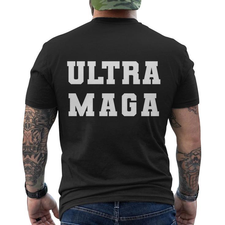 Ultra Maga Varsity College Font Logo Men's Crewneck Short Sleeve Back Print T-shirt