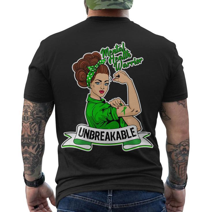 Unbreakable Mental Health Warrior Tshirt Men's Crewneck Short Sleeve Back Print T-shirt