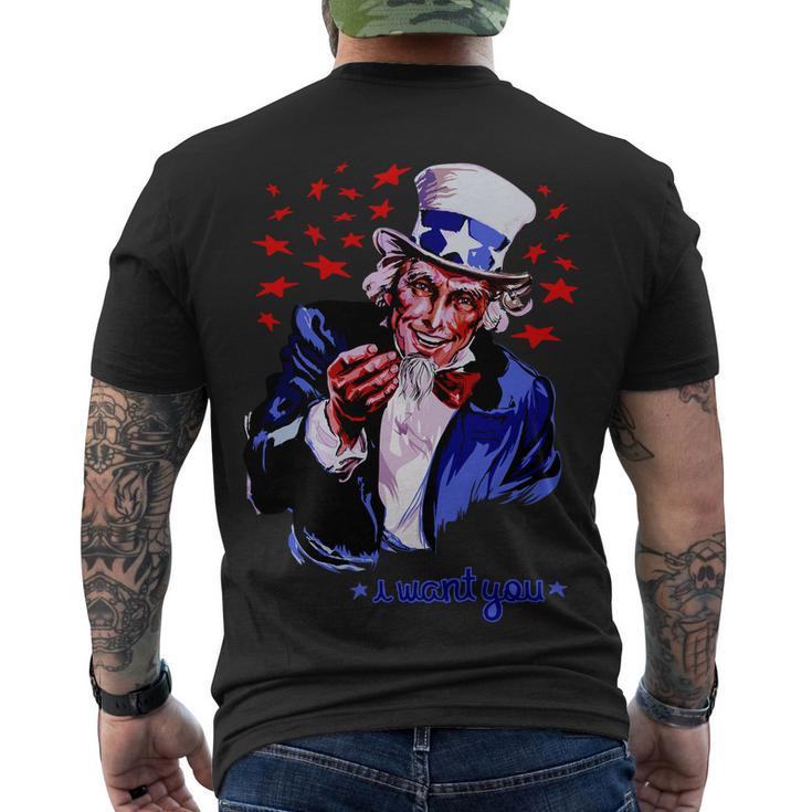 Uncle Sam I Want You Tshirt Men's Crewneck Short Sleeve Back Print T-shirt
