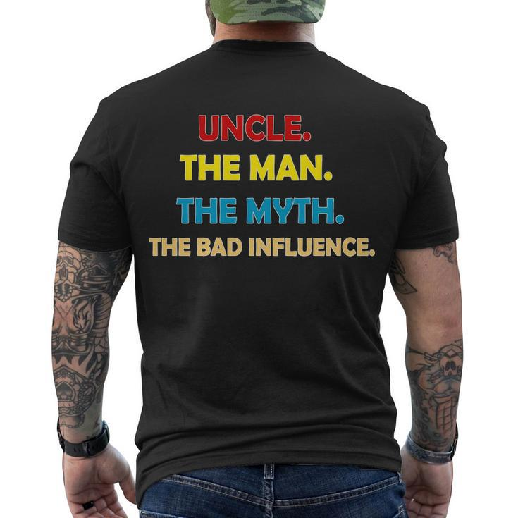 Uncle The Man Myth Legend The Bad Influence Tshirt Men's Crewneck Short Sleeve Back Print T-shirt