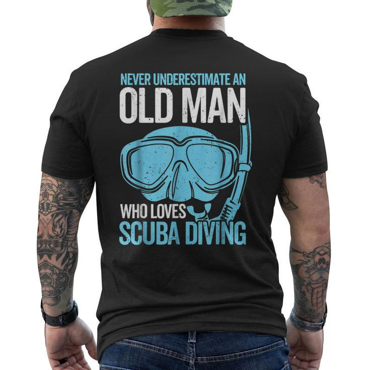 Never Underestimate An Old Man Who Love Scuba Diving For Dad Men's T-shirt Back Print