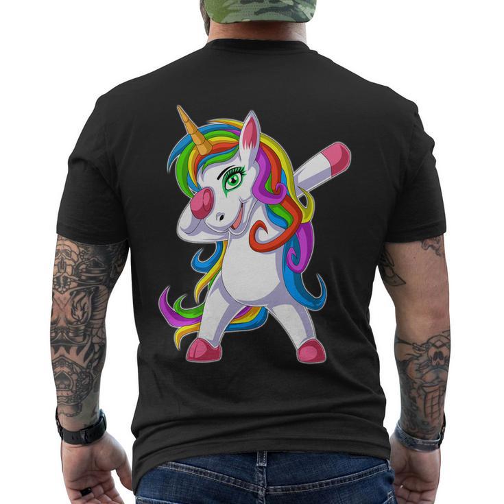 Unicorn Dabbing V2 Men's Crewneck Short Sleeve Back Print T-shirt